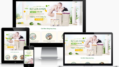 Theme WordPress landing page - Bỉm cho bé