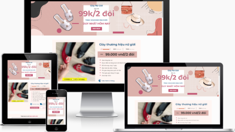 Theme WordPress Lading Page - Bán giày, dép nữ