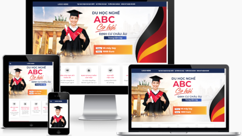 Theme WordPress landing page - Du học nghề