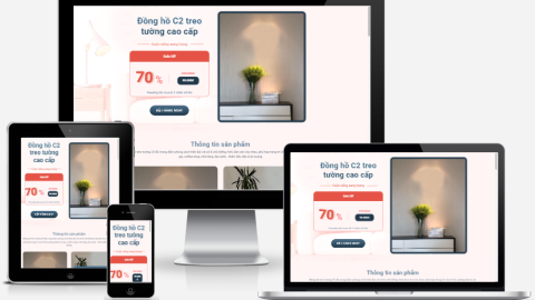Theme WordPress landing page - Đồng hồ dán tường 3D