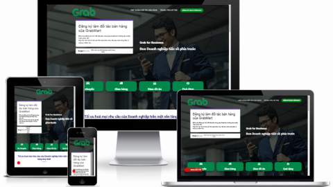 Theme WordPress - Landing page dịch vụ Grab