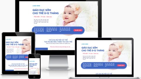 Theme WordPress landing page - Khóa học dạy trẻ