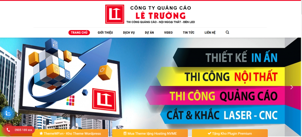 Theme WordPress làm biển quảng cáo